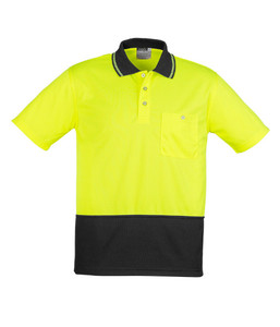 ZH231 Syzmik Unisex Hi Vis Day Only Short Sleeve Basic Polo, Yellow/Black, Sizes&hellip;