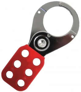 1 Inch HASP Steel Lockout vinyl coated red - Safety Online