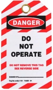 Products: Danger Do Not Operate lock out tag - Safety Online
