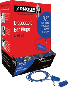 Products: Ear Plugs, Blue Metal Detectable, Class 5, Pack of 100 - Safety Online