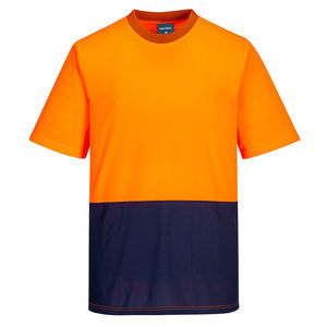 Hi-Vis Contrast Class D T-Shirt S/S ORANGE/NAVY - Safety Online