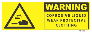 Warning Corrosive Liquid Wear Protective Clothing - Safety Online