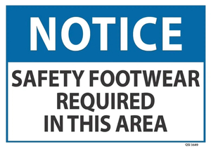 Notice Safety Footwear Required In This Area - Safety Online