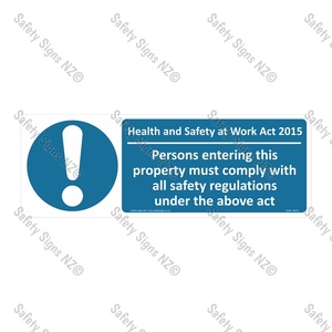 Products: MA71 – Health And Safety at Work Act 2015 Sign (Property)