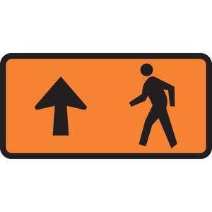 Pedestrian Cylist Signs Safety Signs Direct: Pedestrian Straight Ahead Direction Indicator LH – Level 1
