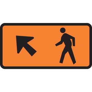 Pedestrian Cylist Signs Safety Signs Direct: Pedestrian Veer Left Direction Indicator – Level 1