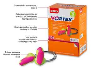 Vortex Earplugs T-Shaped Corded