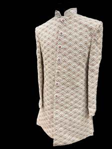 (Video clip attached )Cream based maroon color heavy embroidery & pearl sequined&hellip;