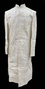 (Video clip attached )Cream color heavy embroidery work all over with hand work &hellip;