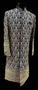 (Video clip attached )Navy Blue color heavy embroidery work all over with hand w&hellip;