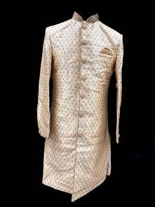 (Video clip attached)Golden Beige silk based heavy embroidery work with all over&hellip;
