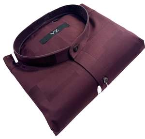 Shirts: Cotton based beautiful mat look plain Chinese Collar Shirt