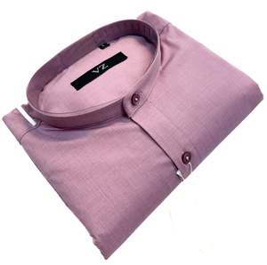 Shirts: Cotton based beautiful mat look plain Chinese Collar Shirt