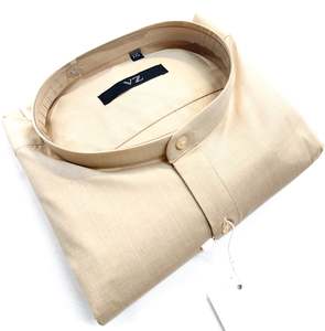 Shirts: Cotton based beautiful mat look plain Chinese Collar Shirt