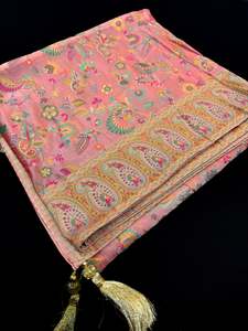 Dupatta: Pure And soft Banarasi Silk dupatta with Kalamkari work