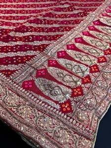 Maroon color Banarsi zari work with full of handwork Dupatta all over on chiffon&hellip;