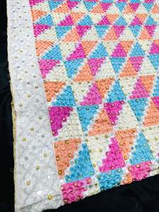 Pure chiffon based very Heavy work Phulkari dupatta all over stone work and mirror