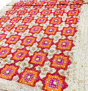 Pure chiffon based very Heavy work Phulkari dupatta all over stone work and mirror