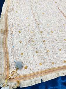 Pure chiffon based very Heavy work Phulkari dupatta all over stone work with Ghu&hellip;