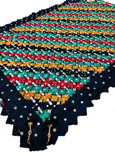 Phulkari Dupatta: Pure chiffon based very Heavy work Phulkari dupatta all over stone work and mirror