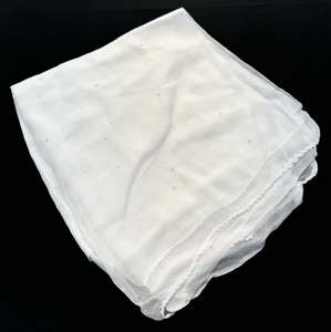 Plain Dupatta: White color Pure chiffon based soft plain & mukaish work dupatta