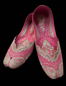 Pink Color Pure leather very soft double cushioned based embroidery work Beautif&hellip;