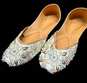 Women Punjabi Jutti: Pure leather very soft double cushioned based hand work Beautiful Punjabi Jutti