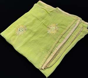 Embroidered Dupatta: Pure chiffon based embroidery design with sequins work dupatta