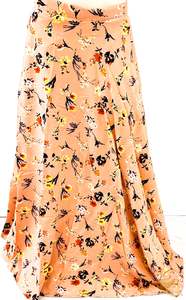 Peach beautiful floral print soft fabric multi flared skirts