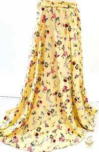 beige colour beautiful floral print soft fabric multi flared skirts