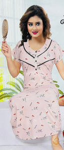Cotton Lycra based Printed fabric(stretchable) women's nighty (size 44-46) &hellip;