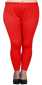Leggings Or Tights: Red colour woolen stretchable laggings