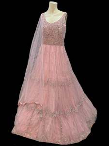 (Video clip attached)Netting Based Beautiful Mirror & Stone Work Designer Party Gown