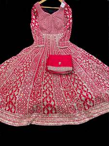Ladies Suits Gowns: (Video clip attached ) Pure georgette based Based heavy Embroidery With Sequined Work Designer Kameez /Gown and Georgette Based heavy embroidery work with sequined work Dupatta