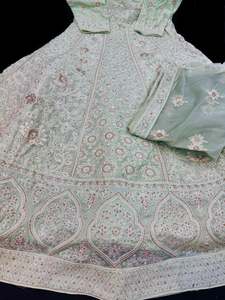 (Video clip attached)Chiffon georgette Based bridal style heavy design stones wo&hellip;