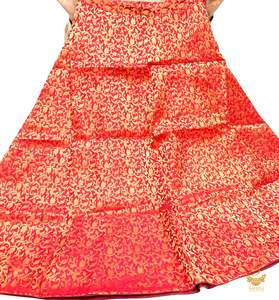 Red colour Brocade Silk based big flared skirt (can be styled with Poncho Blouse&hellip;