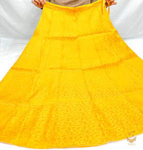 Mustard colour Brocade Silk based big flared skirt (can be styled with Poncho Bl&hellip;