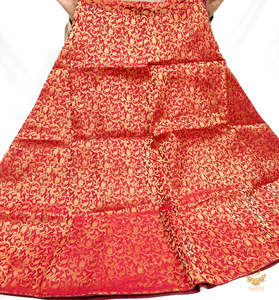 Traditional Skirts: Maroon colour Brocade Silk based big flared skirt (can be styled with Poncho Blouse) Waist :- 37inch , Length:- 40