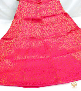 Hot Pink colour Brocade Silk based big flared skirt (can be styled with Poncho B&hellip;