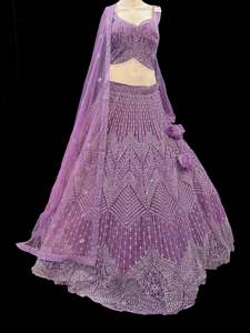 (Video clip attach)size 40(upto 44) fully stitched Lavender color Partywear lehn&hellip;