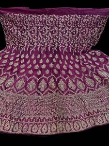 Wine Purple color Netting based full of sequined work multiflared beautiful lehn&hellip;