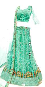 (SIZE 42 (Upto 46)) Pastel seafoam Colour Netting Based Beautiful Multicoloured &hellip;