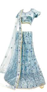 Size 42(upto 46) Grey colour shimmer thread embroidery work design heavy work le&hellip;
