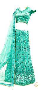 Size 40(upto 42) Seafoam Green colour shimmer thread embroidery work design heav&hellip;