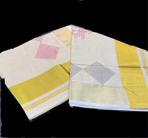 Saree 1: KERALA Gold Tissue SAREE WITH BEAUTIFUL Dotted PRINT