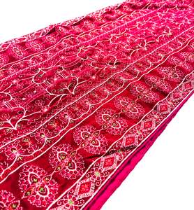 Groom Pagdi Groom Sherwani Dupatta: Hot Pink colour velvet based golden embroidery work Dulha Sherwani shawl