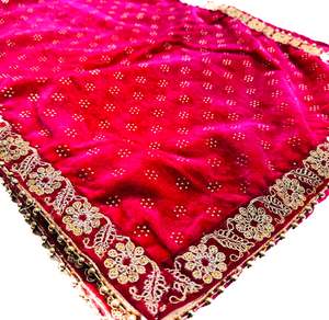 Hot Pink colour velvet based golden print work Dulha Sherwani shawl