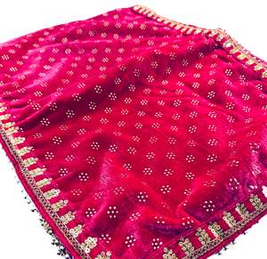 Hot Pink colour velvet based golden print work Dulha Sherwani shawl
