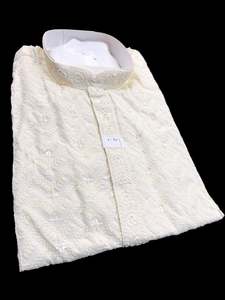 Cream color rayon based Chikankari with sequinned work Men’s short length kurt&hellip;