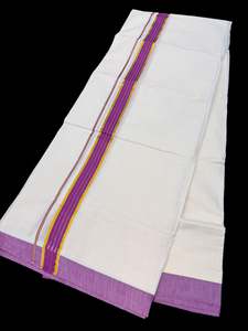 Woven Cotton Kerala Mundu / Dhoti in off White ( 4 mtrs )